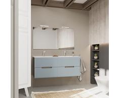 Kiamami Valentina MOBILE BAGNO 120CM DOPPIO LAVABO, CASSETTI BLU OPACO | MAGNOLIA
