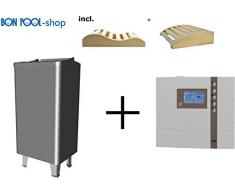 Sauna forno Thermo Tec S 6 kW con ECON D2 Sauna sanguigna finlandese EOS fiscale e 2 cunei testa BONPOOL