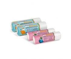 VIROSAC Più Pratico - Kit Viaggio Per Borse, Valigie E Cestini Del Bagno, 2 Rotoli 35x42 Da 15 Pezzi + 2 Rotoli 42x50 Da 15 Pezzi, color Trasparente, 4 Unità