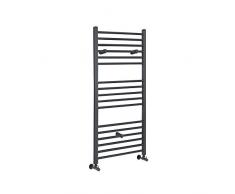 Hudson Reed Loa Scaldasalviette Moderno di Design Verticale ad Acqua - Termoarredo Bagno Contemporaneo a Scaletta - Acciaio Antracite - 815W - 1200 x 600mm