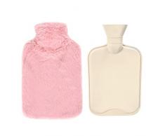 Borsa Dellacqua Calda,2L Boule Acqua Moda con Rivestimento in Pile e Design Tascabile Adatto per Bambino e Aldult