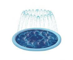 Auptiz Vasca per Cani, Bambini, Materassino per Giochi DAcqua, Vasca per Cani Fashionable, Sprinkler Pad Piscina per Cani, Bagno per Animale Piscina Realizzato in Materiale PVC Ecologico