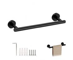 ZXShow Porta Asciugamani Bagno 40CM Portasciugamani Da Parete in Acciaio Inossidabile 304 Portasciugamani da Parete Nero Opaco Asciugamani Montaggio a Parete Accessori Bagno