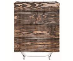 BOVZOX tenda da doccia 80x180 Tavole di legno e depoca tenda doccia Antimuffa Impermeabile, Tende Doccia con 12 Ganci per Bagno Vasca