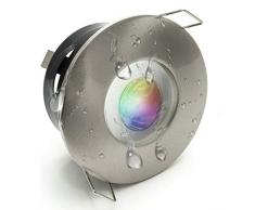 Faretto led luce colorata doccia 3W bagno turco cromoterapia IP65 GU10 RGB 230V