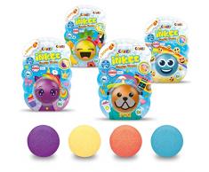 CRAZE Inkee Bombe da Bagno Bambini, Funny Faces Cambia Colore Set di 4 bagnoschiuma, Divertimento a la Vasca 30288, Multicolore
