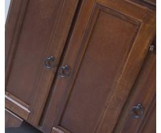 Bagno Italia Mobile Arredo Portofino Bagno arte povera cm 75 noce lavabo in ceramica e specchio Mobili I