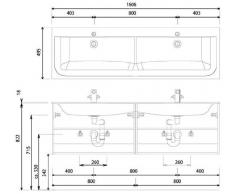Star Line Puris ghisa minerale-doppio lavabo (SWM926D1), so, 160,6 cm