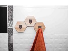 Ganci in legno per asciugamani, ganci da parete in legno, portasciugamani da bagno, appendiabiti moderno, appendiabiti da parete, montaggio a parete a nido d'ape