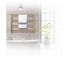 VVLXRIC Scaldasciugamani Elettrico, Acciaio Inossidabile 304 Rotondo Porta Asciugamani Elettrico, Ip44 Waterproof Rate Lucidato Scalda Accappatoio Elettrico,4Bars