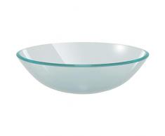 vidaXL Lavabo in Vetro Temprato Bagno Lavanderia 42cm Smerigliato Lavandino