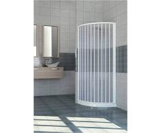 Box Doccia in PVC SEMICIRCOLARE 80 x 80 cm H 170 cm, Bianco, cabina doccia con apertura laterale con una anta a soffietto