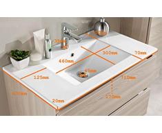 tft Lavabo Rettangolare da Incasso in Ceramica 71x46,5x2cm Bianco