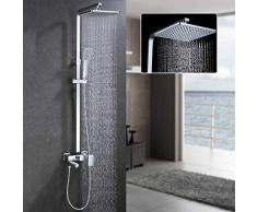 Auralum Set Doccia Completo,Colonna Doccia con Miscelatore Doccia Soffioni Rubinetto 3 Funzione Grande Piazza Doccia Sistema a Pioggia