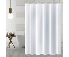 AiQInu Tenda Doccia Tessuto, Tenda Vasca da Bagno 180 x 180cm Antimuffa Impermeabile Ecologico Tende Doccia Lavabile con 12 Ganci Antiruggine