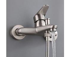 Rubinetto miscelatore per vasca da bagno, rubinetti in acciaio inox, rubinetto per vasca da bagno, con uscita doccia e rubinetto per vasca