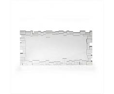 NORBE | Specchio da Parete Rettangolare | ESTER 140x70 cm | Specchio da Parete Moderno | Specchio Decorativo da parete Rettangolare con Intarsi| Specchiera| Specchio rettangolare senza cornice Moderno