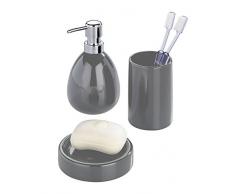 Wenko 20388100 Porta sapone Polaris grigio, Ceramica, 11 x 2.5 x 11 cm, Grigio