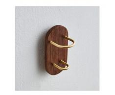 HRTC Portaspazzolino Bagno Dentifricio Tazza in Legno massello Toilette Rasoio Senza punzonatura Rack Decor Supporto a Parete Semplice