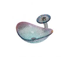 Towero Bagno Moderno e Minimalista in Vetro temperato, lavabo da appoggio sopra Il lavabo (Color : FJY02)