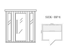 Trade-Line-Partner Cabina a infrarossi/Cabina Termica/Sauna – ECK! per 4 Persone