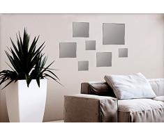 Specchi decorativi da parete 7 pezzi fissaggio adesivo specchio quadrati