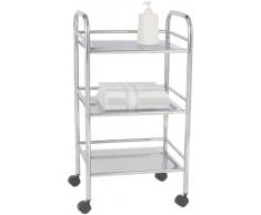 Wenko 12285100 Carrello trasportabile da bagno o da cucina, esclusivo, 3 ripiani, cromato, 41x75x32 cm
