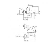 Ideal Standard - Ceramica Dolomite B5120AA Base Miscelatore monocomando esterno vasca/doccia, cromato
