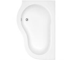 Hudson Reed Vasca da Bagno Angolare - Acrilico Bianco - Design Salva-Spazio ad Angolo Reversibile - con Pannello Vasca - 1500 x 1000 x 565mm