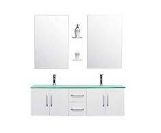 Simba Srl su Mobile Bagno ARREDO Bagno Completo 150cm Doppio LAVABO RUBINETTI Inclusi Modello White Ice