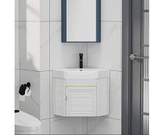 Mobile Lavabo, Mobile da Bagno, Mobile da bagno con montaggio a parete, mobiletto da bagno ad angolo piccolo e lavello, design per lavabo con contenitore, lavello combinato per cucina domestica, patio