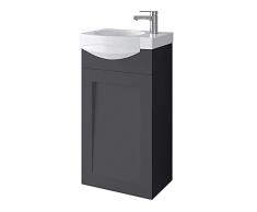 Planetmöbel mobile lavabo in ceramica WC ospiti 40cm opaco (antracite opaco)