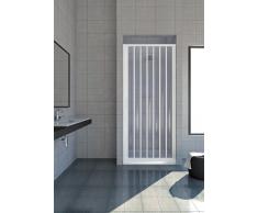 Rollplast BVEN2LONCC28090 Box Doccia a Soffietto, in PVC, a Un Lato, Anta Unica, con Apertura Laterale, Bianco/Trasparente, 90 cm x 185 cm