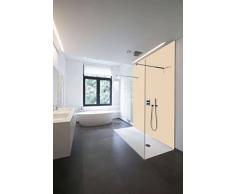 Pannello doccia impermeabile come rivestimento da parete 100x250cm– Pannello in PVC per la doccia – Rivestimento durevole per piastrelle del bagno – Pannello doccia (beige crema)