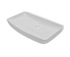 vidaXL Lavello Ceramica di Lusso Rettangolare Bianco Bagno Lavandino Lavabo