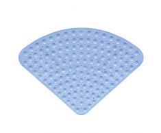 Bclaer72 - Tappetino angolare in gomma, 54 x 54 cm, per doccia o vasca da bagno, antiscivolo, Light Blue, Taglia libera