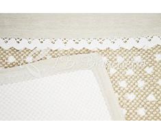 Tappeto Passatoia Cucina Bagno Lavanderia Camera Multiuso Microcuoricini - fondo antiscivolo - Cm 50x80 - Beige