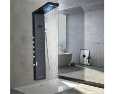 Onyzpily Pannello doccia in acciaio inox nero sistema doccia doccia colonna doccia doccia soffione soffione doccia set doccia ugelli massaggianti