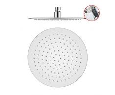 GRIFEMA G834 - Soffione Doccia Pioggia in Acciaio, Diffusore Fisso, Cromo, Argento, 25 x 25 cm