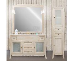 Shop Chic Mobile bagno avorio decapè completo con specchiera e colonna