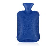 Borsa Acqua Calda 2L, JunD Borsa Dell Acqua Calda, Boule Acqua Calda Classica in Gomma, Bottiglia Acqua Calda, Bottiglia Di Acqua Calda per Rapido Sollievo dal Dolore e Comfort