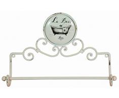 Portasciugamani da muro "Le Bain" in ferro battuto finitura Shabby 41x9,5x27,5 cm