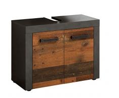 Trendteam Smart living - Mobile sottolavabo Indy, 72 x 56 x 34 cm, in legno depoca anteriore, corpo e contenitore Matera con molto spazio