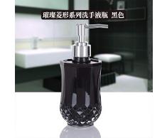 PatTheBot Fashion Distributore Sapone Moderno Design Originale Semplice Creative Nero Trasparente Acrilico Diamond Traliccio Circolare Shampoo Liquido Igienizzante A Bottiglia per Cucina Bagno Doccia
