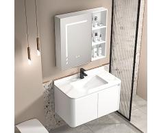 Mobili bagno con lavabo, lavabo da bagno e lavabo combinato, mobiletto da bagno indipendente, rubinetto dellacqua calda e fredda, HD mobiletto a specchio ( Color : Rock board basin , Size : 80cm/31.5
