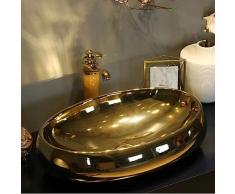 Lavabo da appoggio Lavandino da Bagno da appoggio in Vetro Porcellana Fatto a Mano Artistico