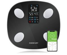 Aggiornato Bilancia Pesapersone Digitale, 8 Dati Visualizzati Sul Display, Bilancia Massa Magra e Grassa Professionale con 16 Indici di Corporea, Misurare Pesa Persone, BMI, Frequenza Cardiaca, etc