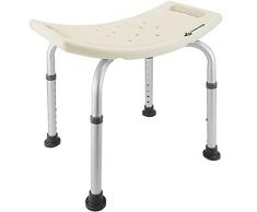 PrimeMatik - Sgabello per Vasca ergonomico da Doccia Altezza Regolabile per Il Bagno