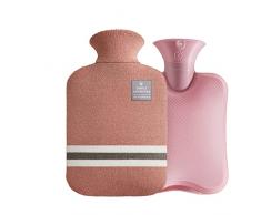 Borsa dellacqua calda da 2 litri in PVC, senza odore, per camicia a maglia e scaldare le mani e i piedi in inverno (pelle rosa)