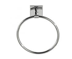 WENKO Power-Loc® portasalviette ad anello Laceno - Portasalviette, fissaggio senza trapano, ABS, 18.5 x 21 x 7.5 cm, Cromo